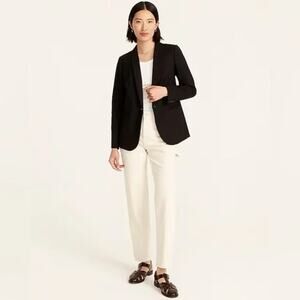 NWT J Crew Long Sleeve Black Parke Blazer in Wool Flannel Size 6